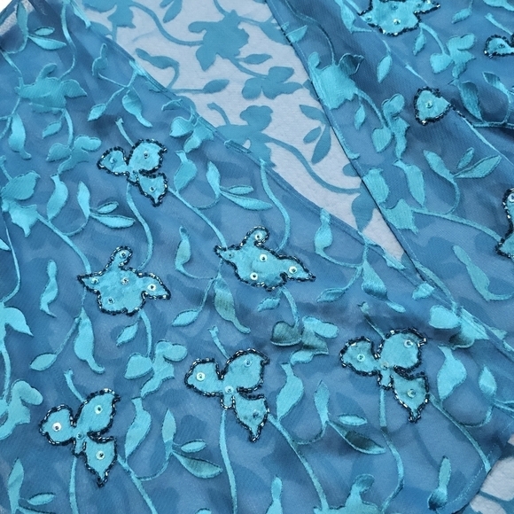 Vintage Patra 2 Piece Teal Lace Dress - Picture 9 of 12